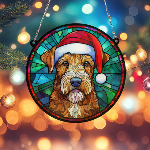 Airedale Terrier Christmas Suncatcher